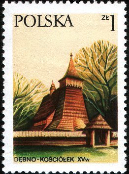 (1977-051) Марка Польша &quot;Церковь, Москва&quot;    Памятники архитектуры. III O