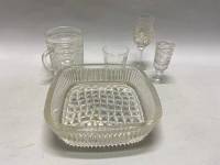 Салатник, чашка и рюмки, хрусталь