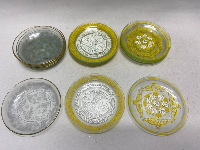 Блюдце стекло с рисунком 15 шт