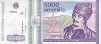 (1993) Банкнота Румыния 1993 год 5 000 лей "Аврам Янку"   UNC