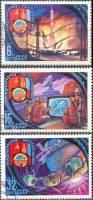 1981-025-27 Серия Набор марок 3 шт СССР  Полёт VIII международного экипажа СССР-Монголия III Θ