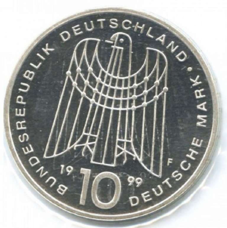 (1999F) Монета Германия (ФРГ) 1999 год 10 марок &quot;Детский благотоворительный фонд&quot;  Серебро Ag 625  P