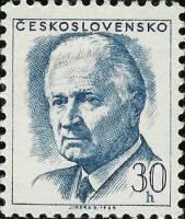 (1968-026) Марка Чехословакия "Л. Свобода (Фиолетовая)"    Президент Людвиг Свобода (Стандартный вып