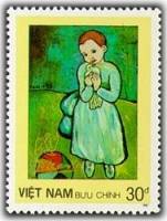 (1987-090a) Марка Вьетнам "Ребенок и голубь"  Без перфорации  Картины Пикассо III Θ