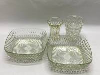 Салатник 2 шт и ваза 2 шт стекло