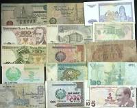 Набор банкнот и лотерейных билетов, 43 шт. (сост. на фото)