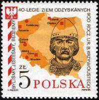 (1985-011) Марка Польша "Князь Болеслав Кривоногий "    40 лет включения польских восточных и северн