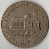 1958 Медаль Германия Чемпионат Нижней Саксонии по лёгкой атлетике Дальменхорст  Латунь  XF