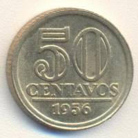 (№1956km566) Монета Бразилия 1956 год 50 Centavos