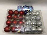 Елочные украшения шары 12 + 12 + 3 шт