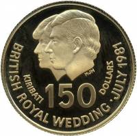 (№1981km11) Монета Кирибати 1981 год 150 Dollars (2-й годовщины Независимости амп)