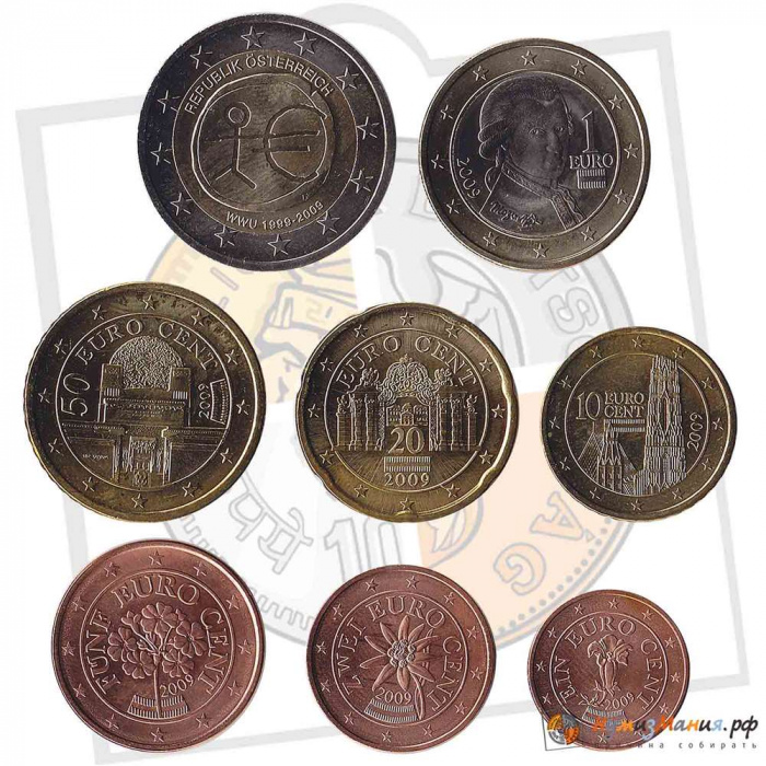 (2009) Набор монет Евро Австрия 2009 год   UNC