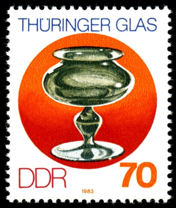 (1983-083) Марка Германия (ГДР) &quot;Бокал&quot;    Тюрингское стекло II Θ