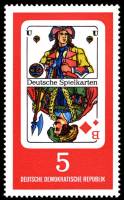 (1967-054) Марка Германия (ГДР) "Валет бубей"    Игральные карты III Θ