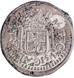 (№1823km11.1) Монета Гондурас 1823 год 2 Reales