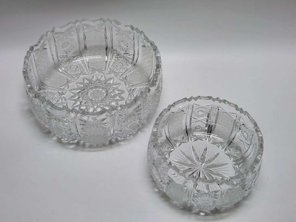 Салатники круглые глубокие 2 штуки хрусталь СССР