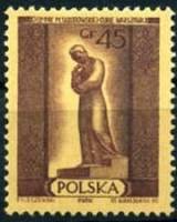 (1955-016) Марка Польша "М. Склодовская-Кюри"   Памятники Варшавы II Θ