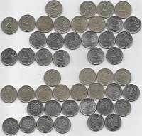 (1998-2021 СПМД ММД 24 монеты по 2 рубля) Набор монет Россия   XF