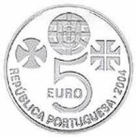 (2004) Монета Португалия 2004 год 5 евро "Томар. Монастырь Христа"  Биметалл (Серебро - Ниобиум)  UN