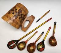 Кружка пивная Ложки деревянные хохлома ручка Кировск 7 предметов