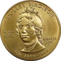 (004w) Монета США 2007 год 10 долларов "Долли Мэдисон" 2007 год  AU