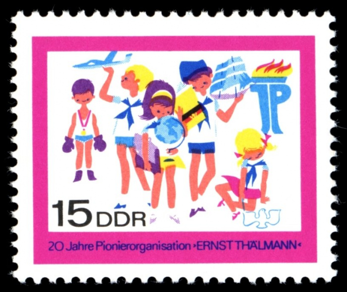 (1968-102) Марка Германия (ГДР) &quot;Играющие дети&quot;    Пионерская организация II Θ