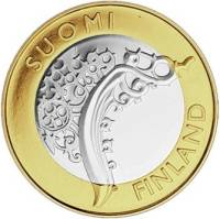 (006) Монета Финляндия 2010 год 5 евро "Финляндия" 2. Диаметр 27,25 мм Биметалл  UNC