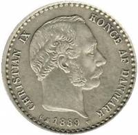 (№1874km795.1) Монета Дания 1874 год 10 Oslash;re (сердца)