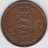 () Монета Остров Гернси 1864 год   ""     VF