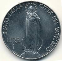 (№1940km26a) Монета Ватикан 1940 год 1 Lira