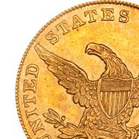 (1839, большие буквы) Монета США 1839 год 10 долларов   Золото Au 900  VF