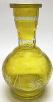 Ваза графин желтое стекло алмазная резка