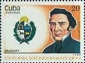 (1988-091) Марка Куба "Х. Артигас (Уругвай)"    История Латинской Америки III O