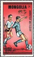 (1986-019) Марка Монголия "Футбол (1)"    ЧМ по футболу 1986, Мехико III Θ