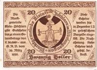 (№1920) Банкнота Австрия 1920 год "20 Heller"