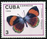 (1989-015) Марка Куба "Каллифея сапфира"    Бабочки III Θ