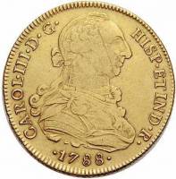 (№1784km82.1a) Монета Перу 1784 год 8 Escudos