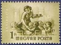 (1954-017) Марка Венгрия "Детский сад"    Международный женский день 8 Марта III Θ