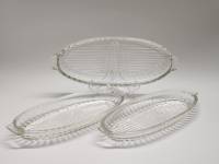 Селедочницы 3 штуки блюда для рыбы стекло СССР винтаж 28 х 11 см