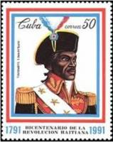 (№3542) Марка Куба 1991 год "Франсуа Доминик Туссен-Лувертюр 17431803 ревіолюції", Негашеная