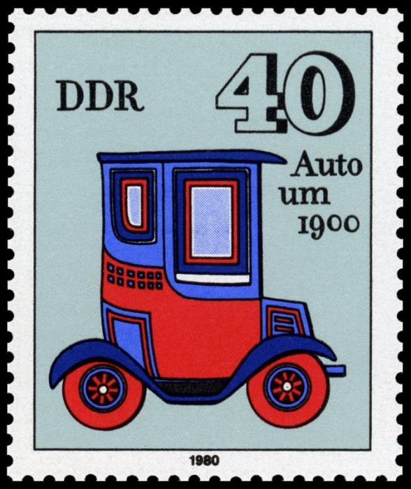 (1980-105) Марка Германия (ГДР) &quot;Автомобиль&quot;    Исторические игрушки II Θ