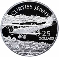 (2003) Монета Соломоновы Острова 2003 год 25 долларов "Биплан Кёртисс 'Дженни'" Серебро (Ag)  PROOF