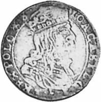 (№1664km51.1) Монета Литва 1664 год 6 Grosz