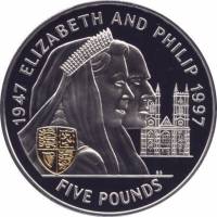 () Монета Остров Джерси 1997 год 5 фунтов ""   UNC