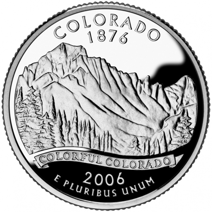 (038p) Монета США 2006 год 25 центов &quot;Колорадо&quot;  Медь-Никель  UNC