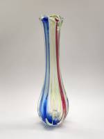 Ваза 36 см цветное стекло гутная техника 1960-е ЛЗХС автор Зинченко