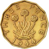 (1937) Монета Великобритания 1937 год 3 пенса "Георг VI"  Латунь  VF