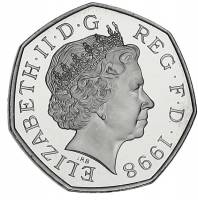 () Монета Великобритания 1998 год 50 пенсов ""   Медь-Никель  AU