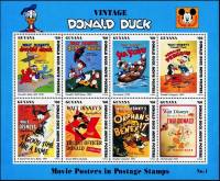 (№1994-4416) Лист марок Гайана 1994 год "Киноафиши", Гашеный