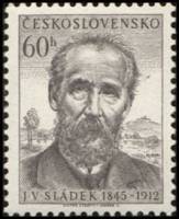 (1955-024) Марка Чехословакия "Й. Сладек"    Деятели культуры и науки III Θ